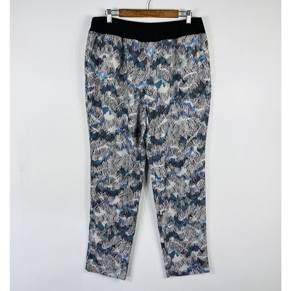LOGO Lori Goldstein Pants 14 Printed Challis With Knit Waistband Pull On A274096